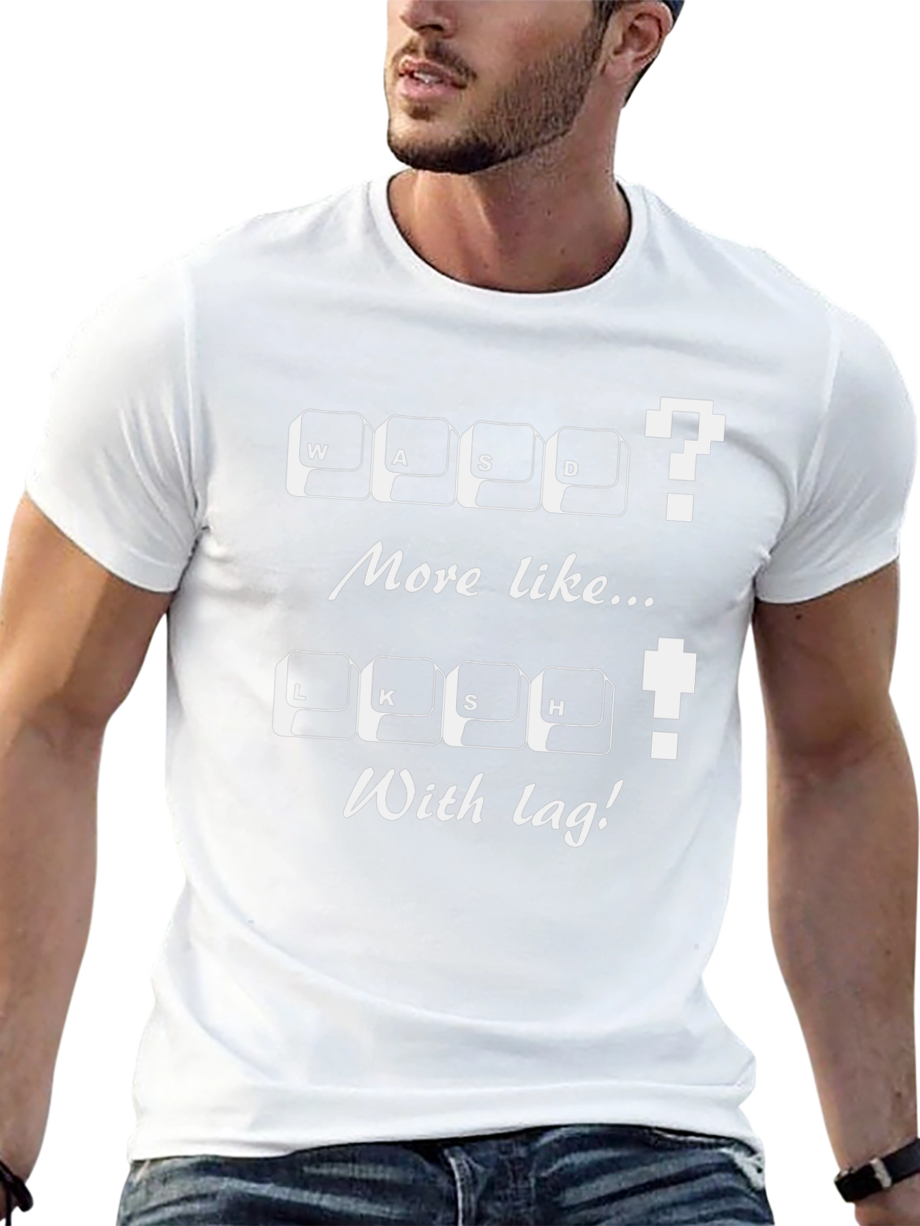 Gamer T-Shirt: WASD / LKSH With Lag! Novelty Tee