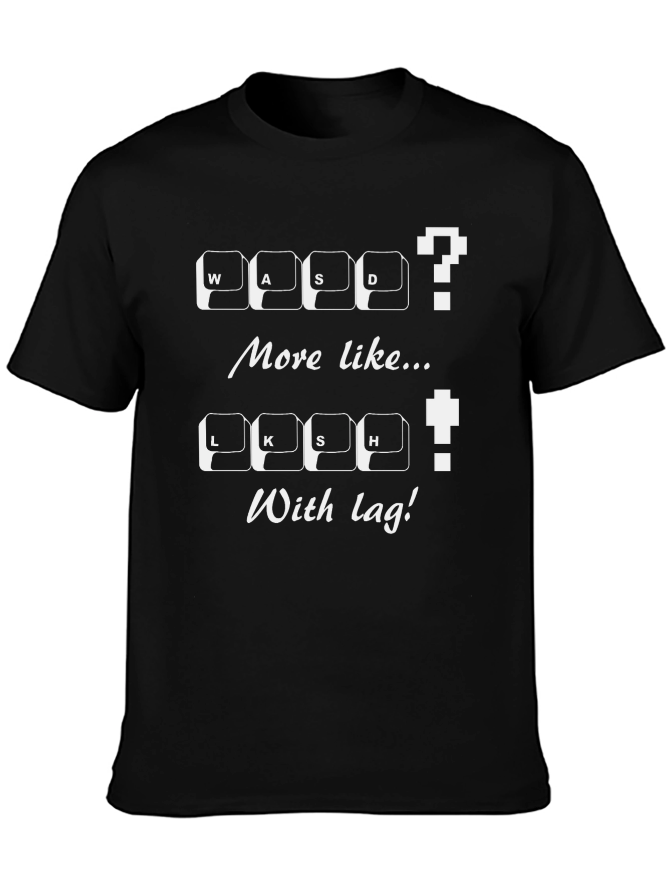 Gamer T-Shirt: WASD / LKSH With Lag! Novelty Tee