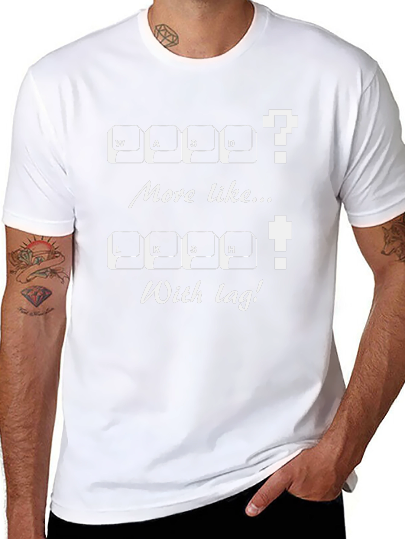 Gamer T-Shirt: WASD / LKSH With Lag! Novelty Tee
