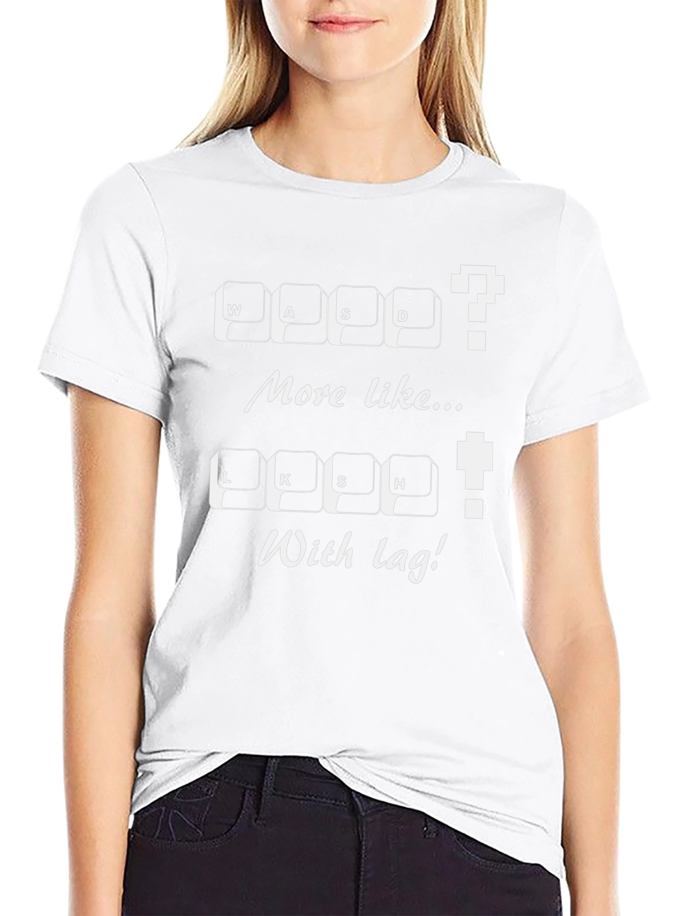 Gamer T-Shirt: WASD / LKSH With Lag! Novelty Tee
