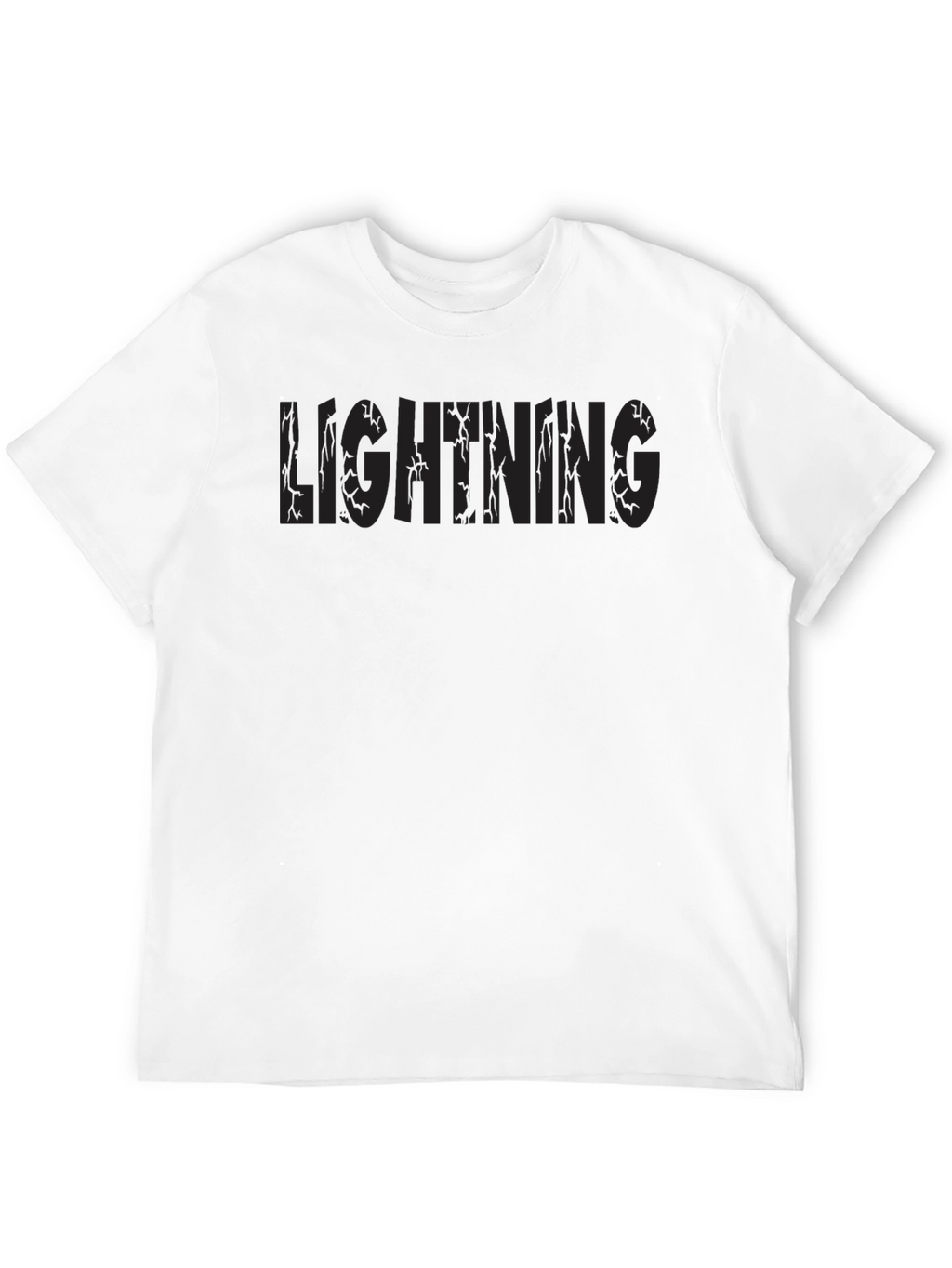 Lightning Graphic Print Black T-Shirt