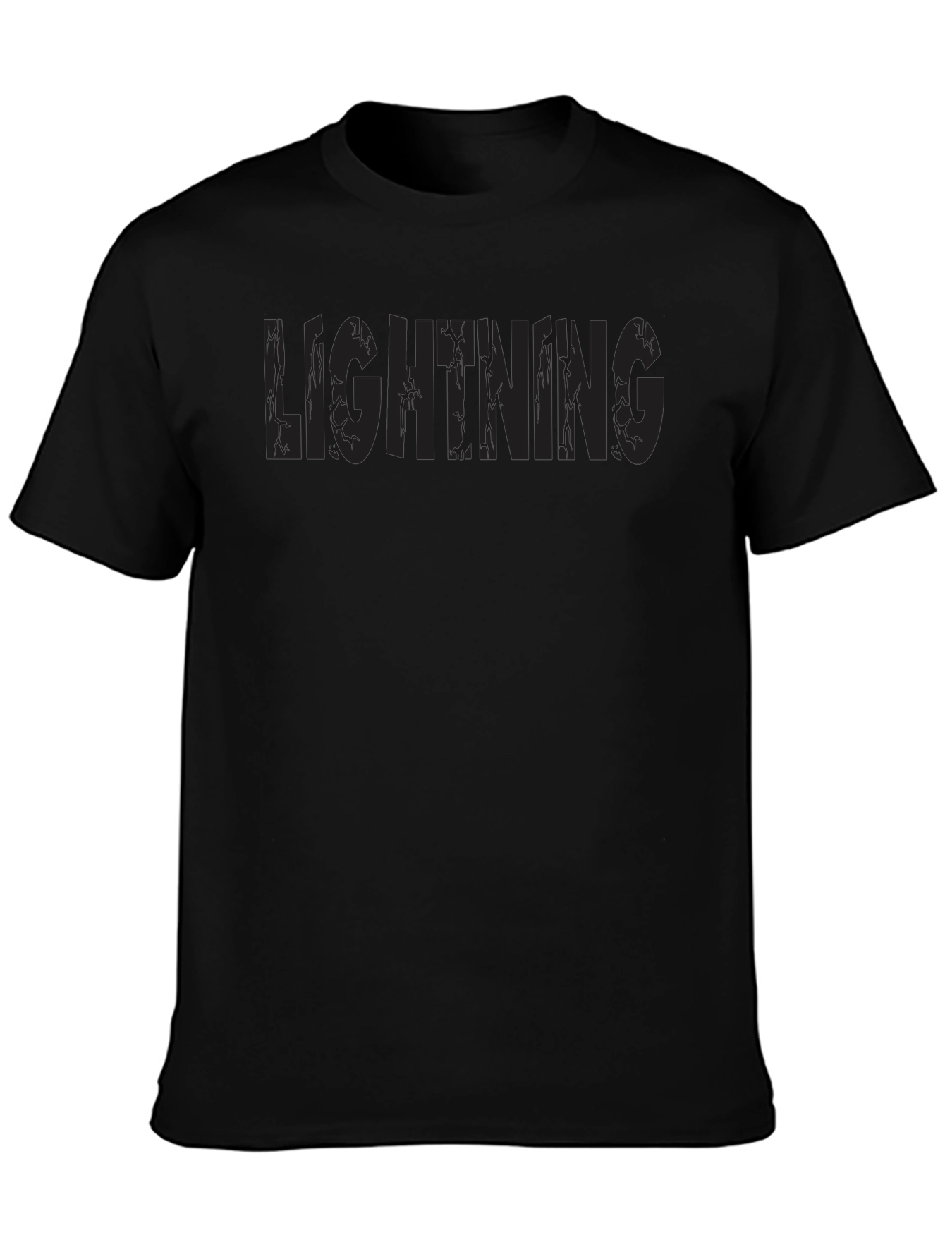Lightning Graphic Print Black T-Shirt