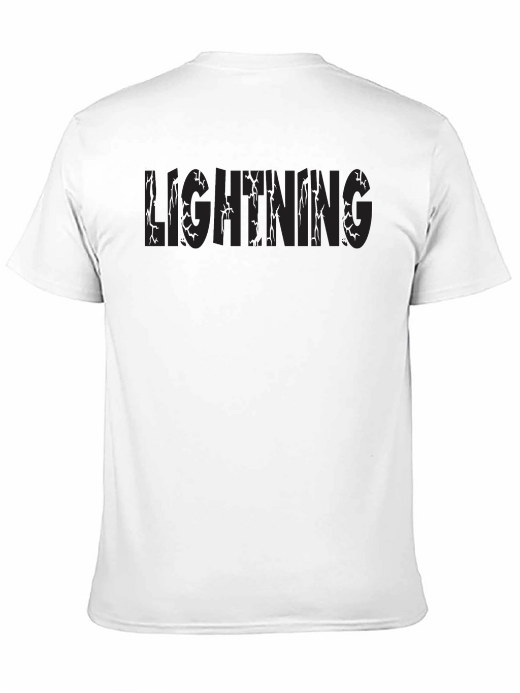 Lightning Graphic Print Black T-Shirt
