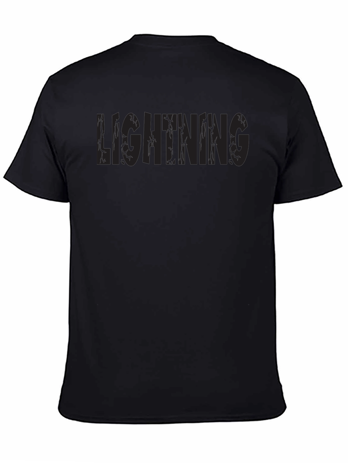 Lightning Graphic Print Black T-Shirt