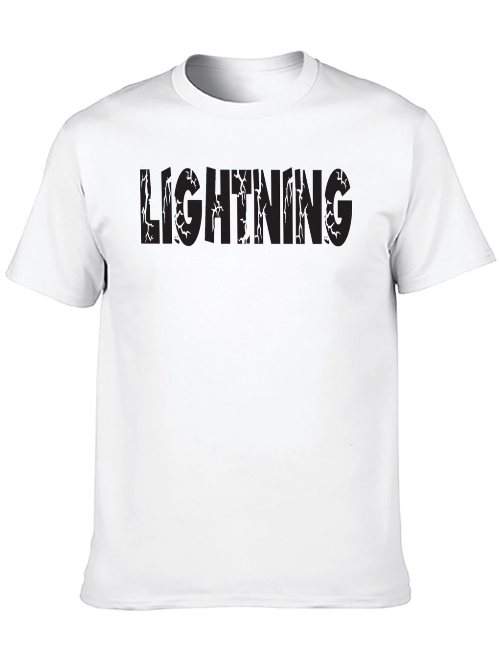 Lightning Graphic Print Black T-Shirt