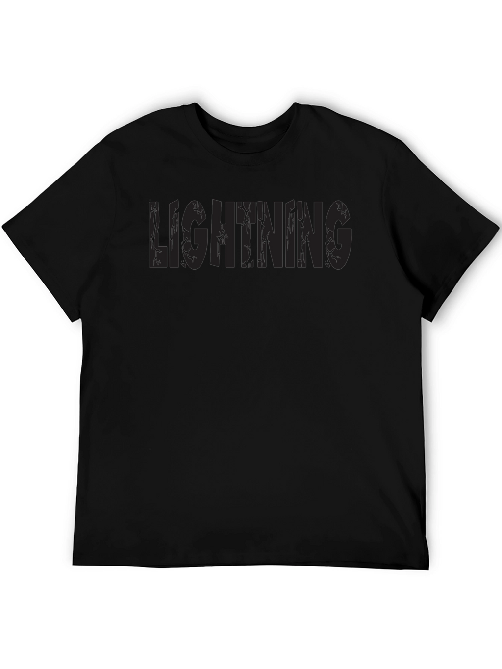 Lightning Graphic Print Black T-Shirt