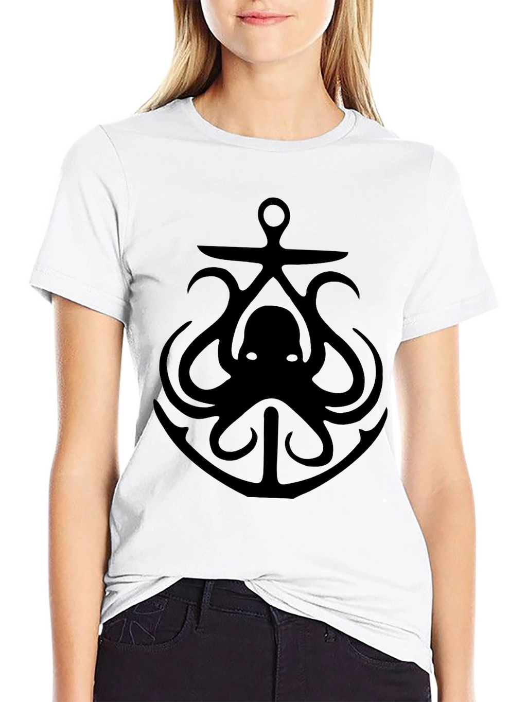 Octopus Anchor Graphic Tee - Mens Black T-Shirt