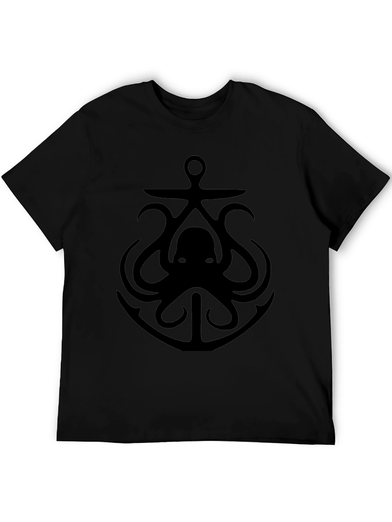 Octopus Anchor Graphic Tee - Mens Black T-Shirt