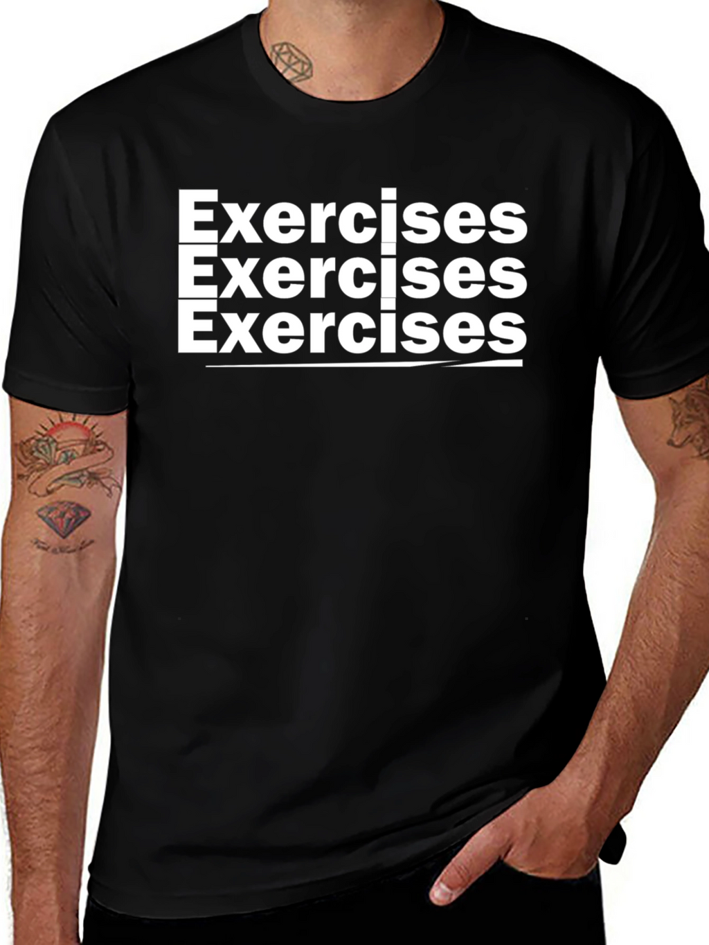 Exercises Graphic Print Black T-Shirt