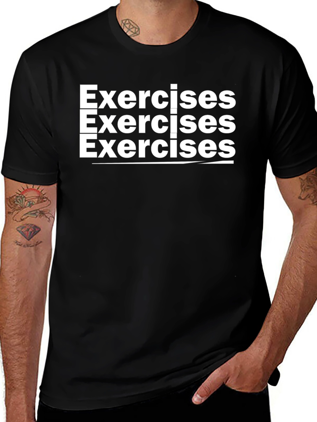 Exercises Graphic Print Black T-Shirt