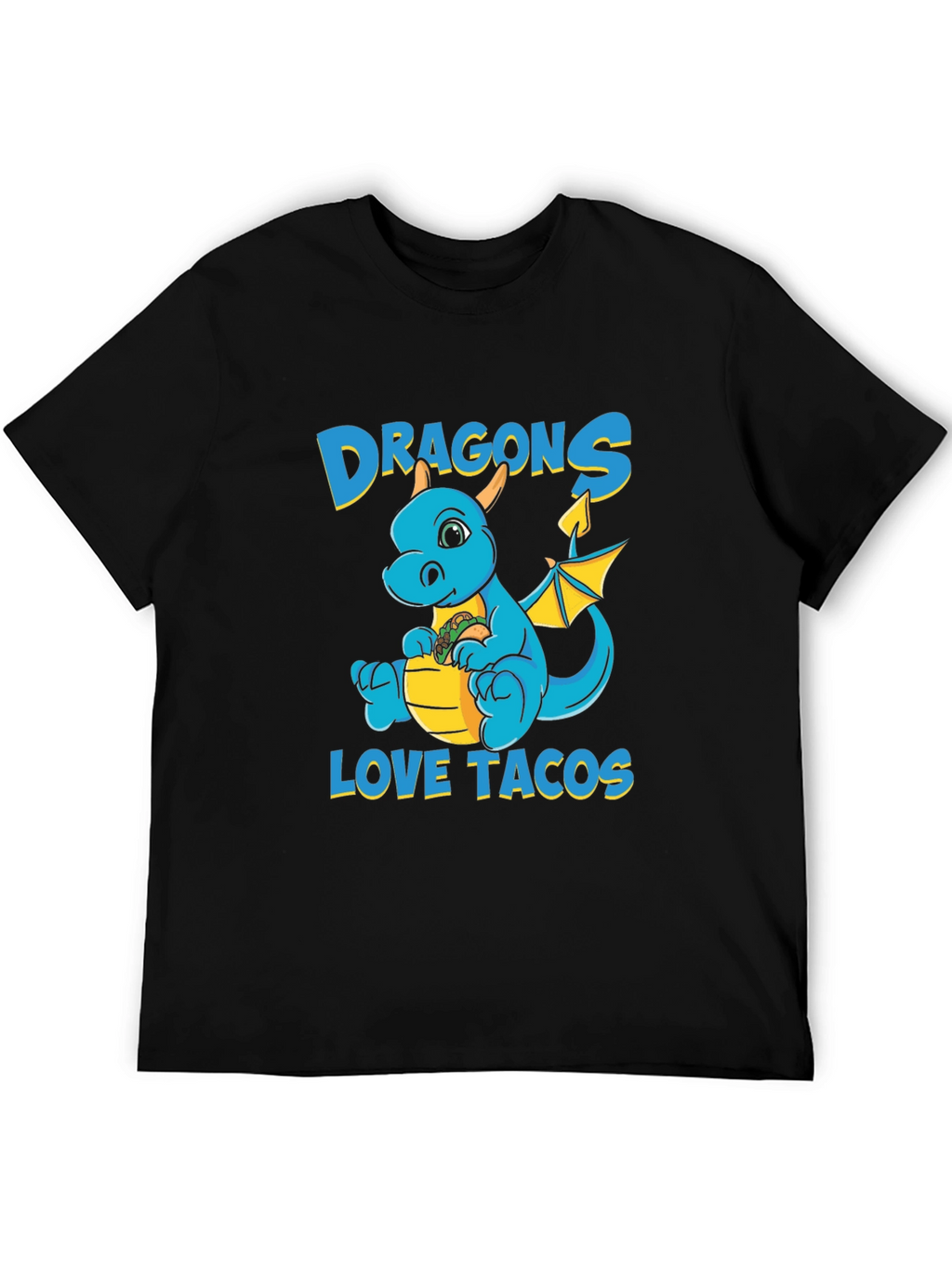 Dragons Love Tacos T-Shirt - Cute Cartoon Dragon Tee