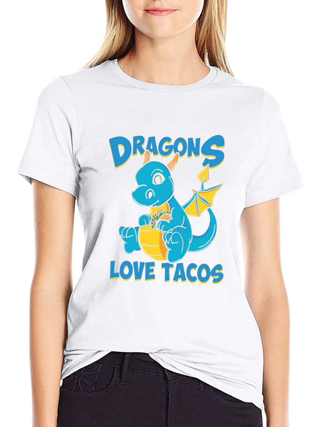 Dragons Love Tacos T-Shirt - Cute Cartoon Dragon Tee