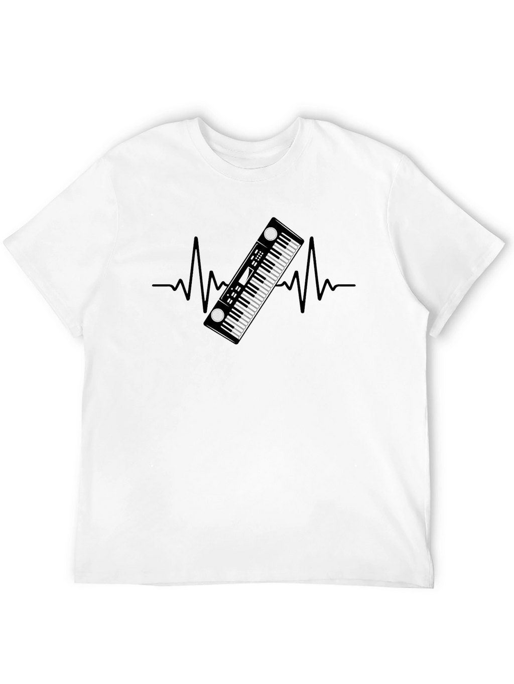 Keyboard Heartbeat T-Shirt - Music Lover Tee