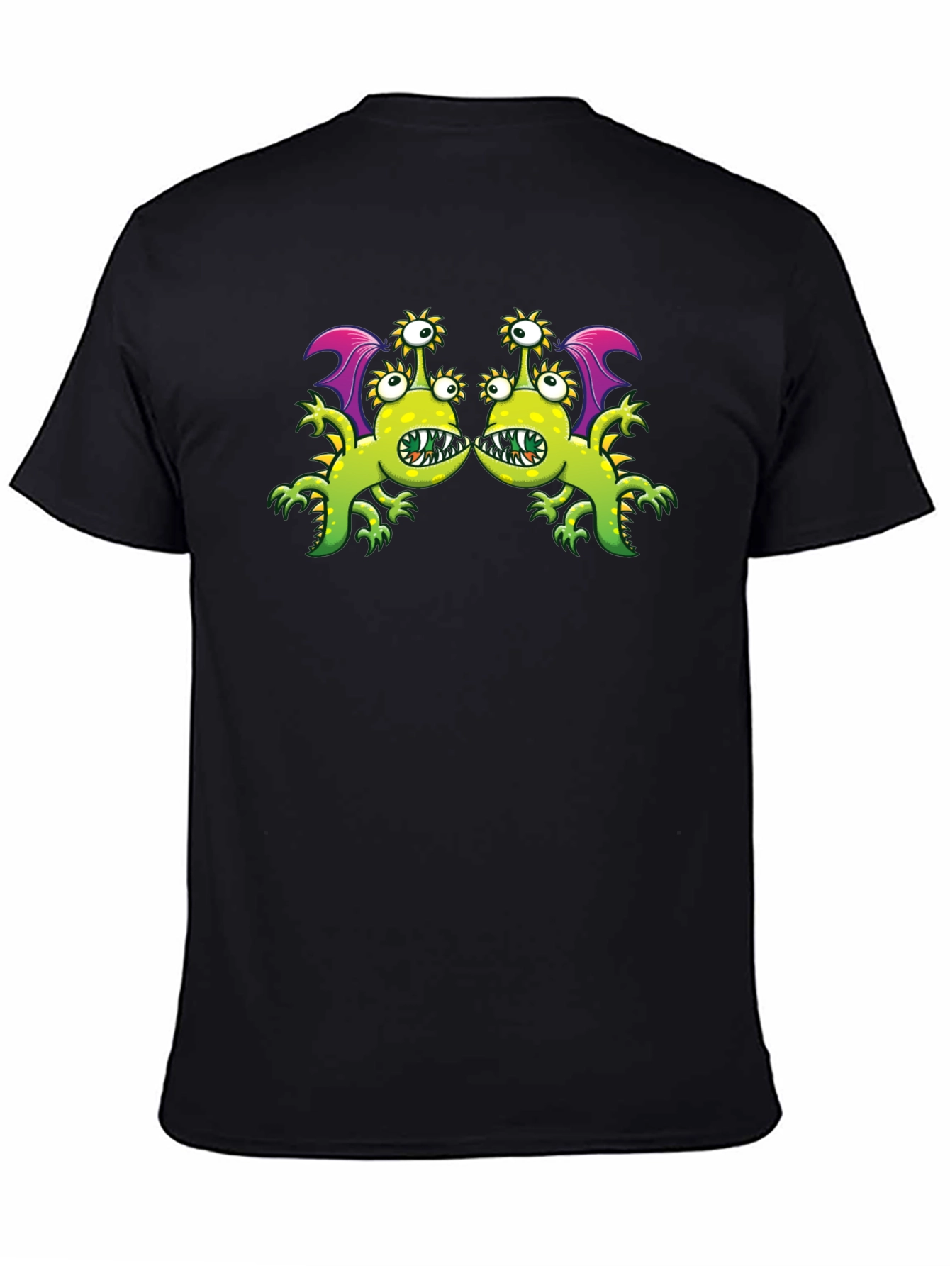 Monster Graphic Tee - Black Cotton Blend
