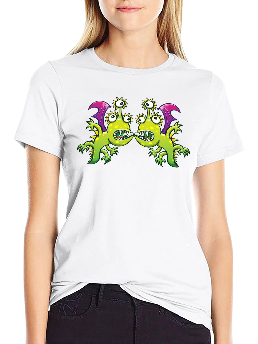 Monster Graphic Tee - Black Cotton Blend