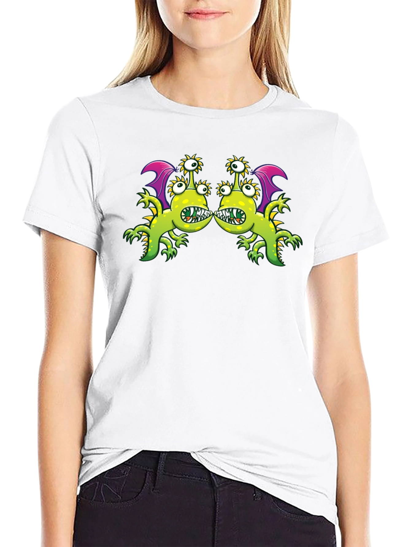 Monster Graphic Tee - Black Cotton Blend