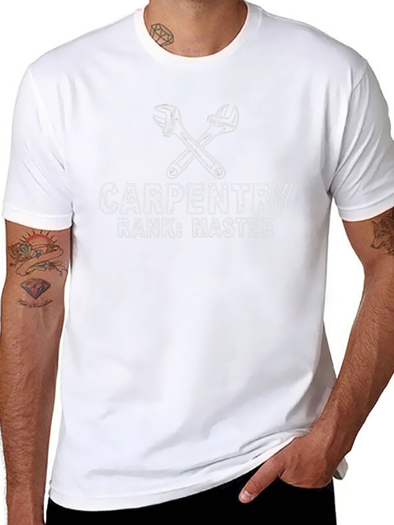 Carpentry Master T-Shirt - Black Crew Neck Tee