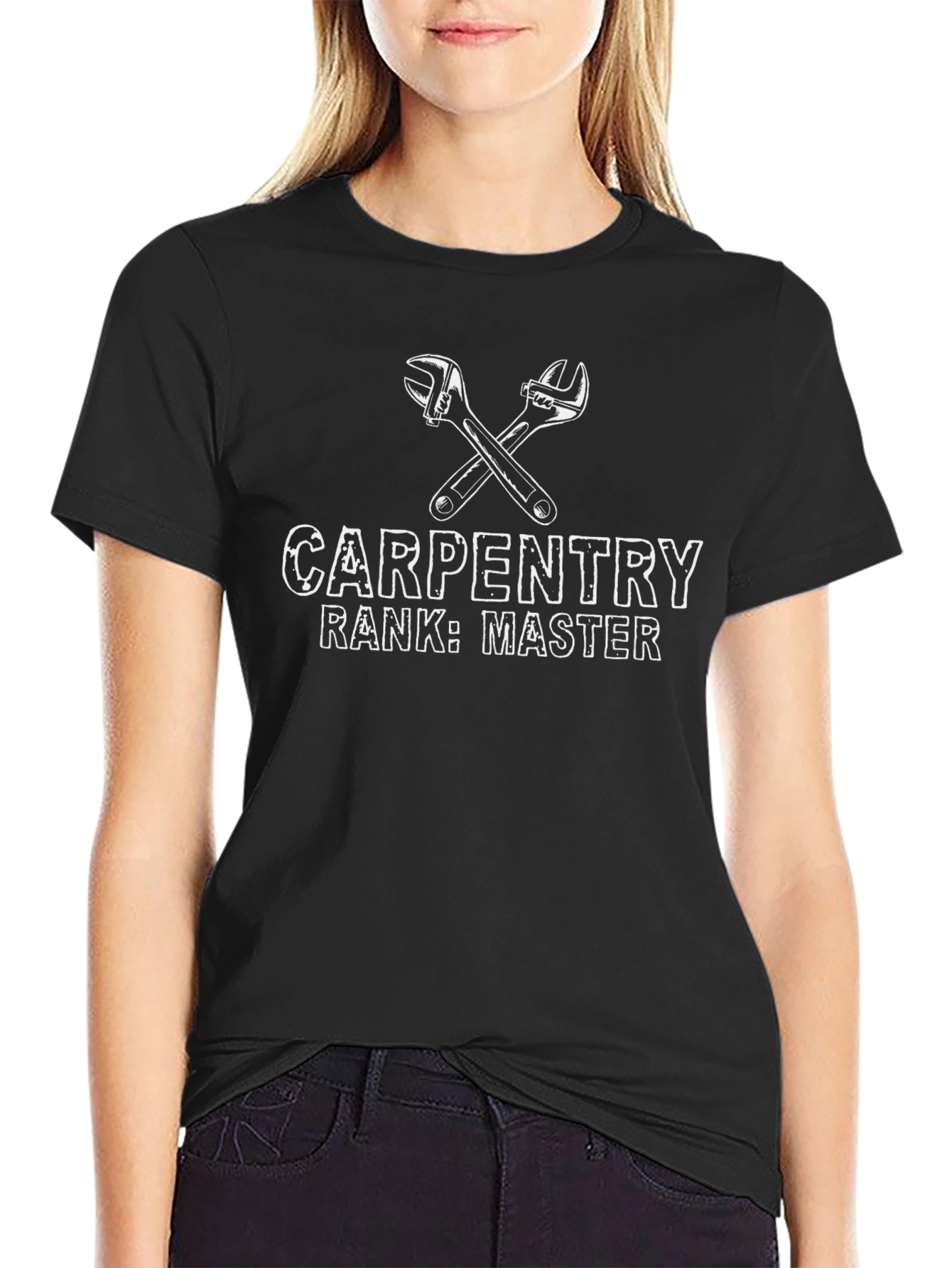 Carpentry Master T-Shirt - Black Crew Neck Tee