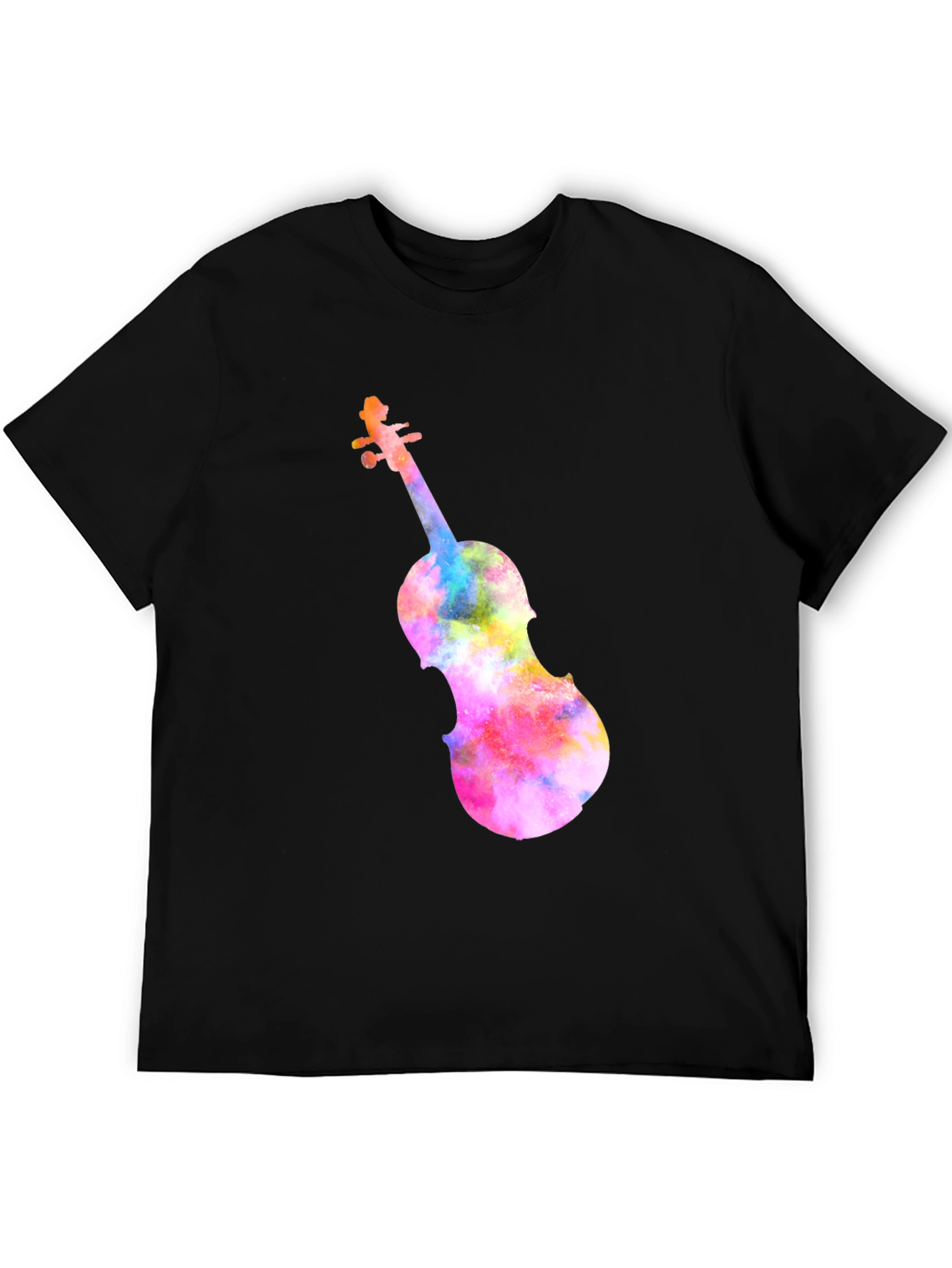 Colorful Violin Graphic Tee - Music Lover T-Shirt