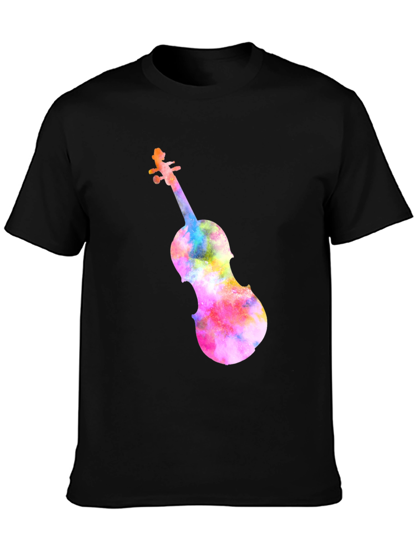 Colorful Violin Graphic Tee - Music Lover T-Shirt