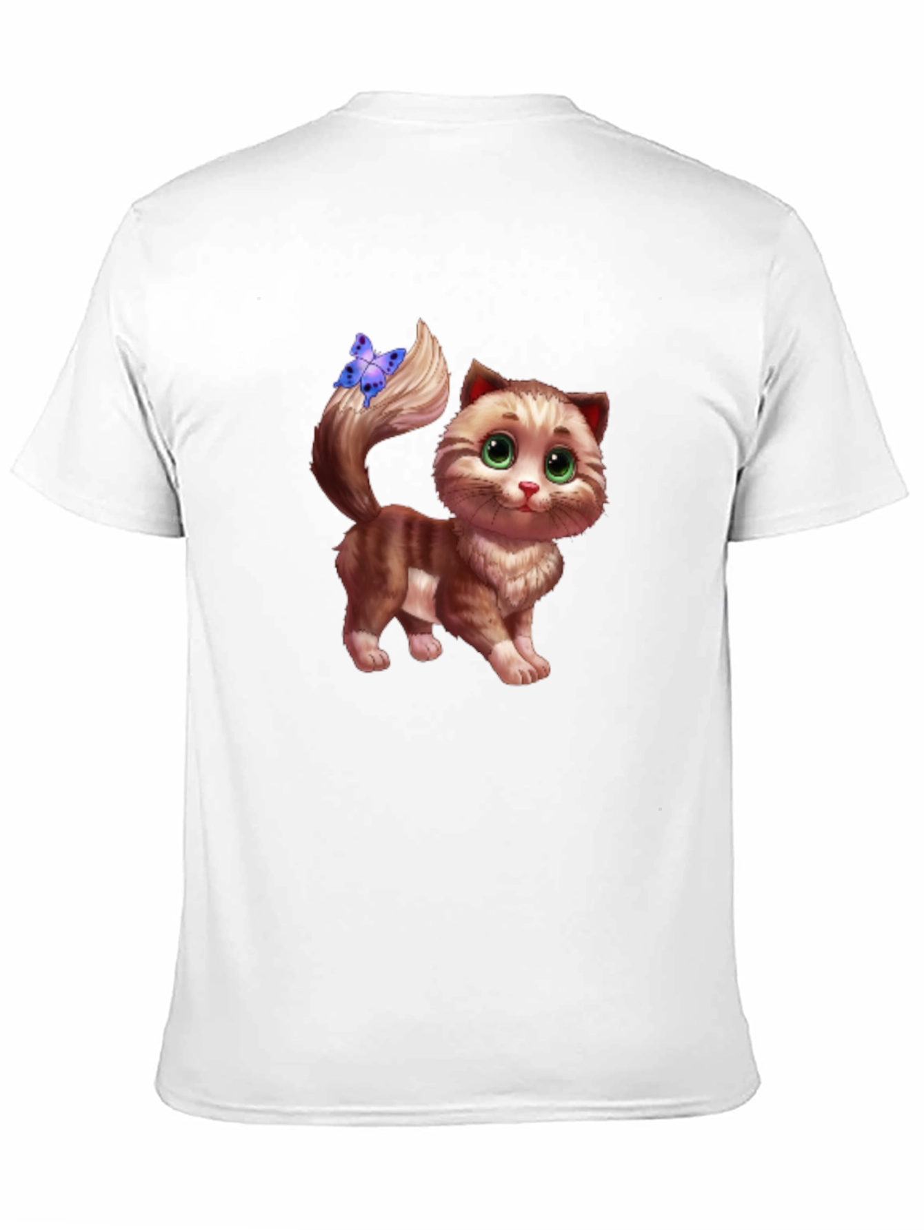 Cute Cartoon Cat Graphic Tee - Unisex Black T-Shirt