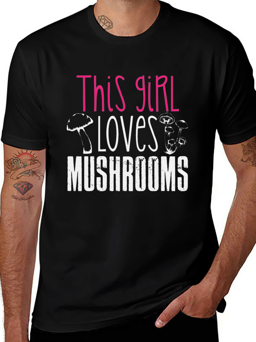 This Girl Loves Mushrooms Graphic T-Shirt