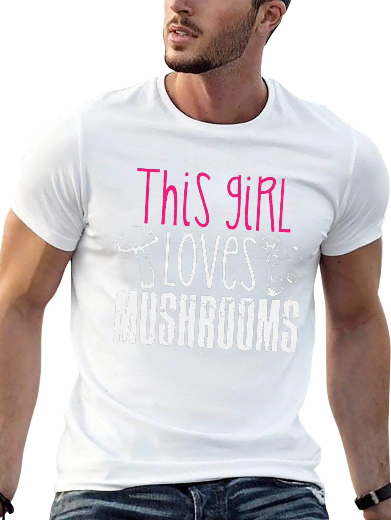 This Girl Loves Mushrooms Graphic T-Shirt