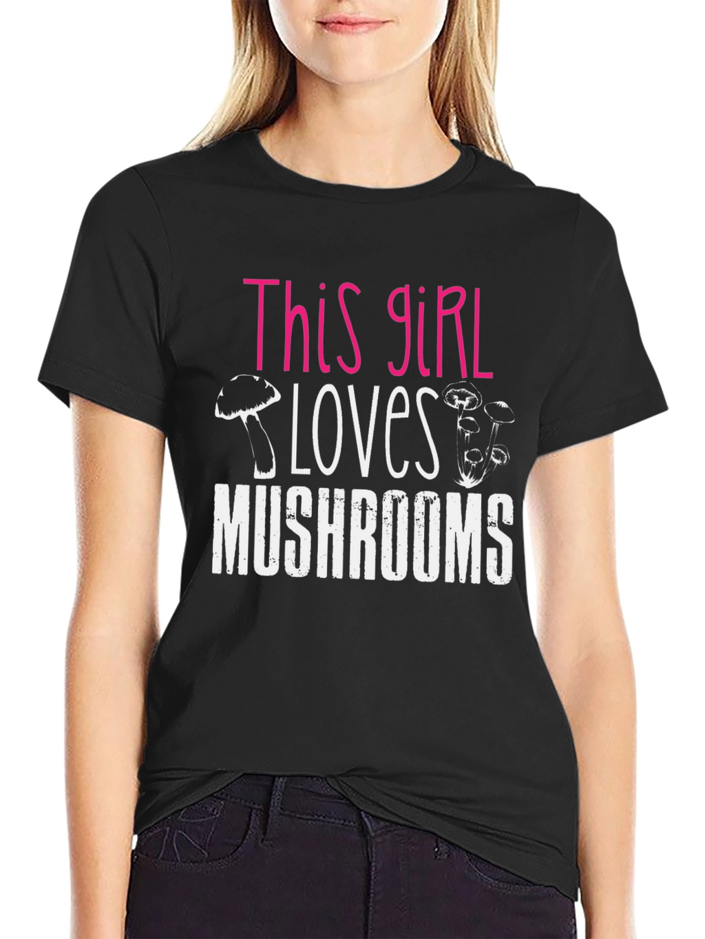This Girl Loves Mushrooms Graphic T-Shirt