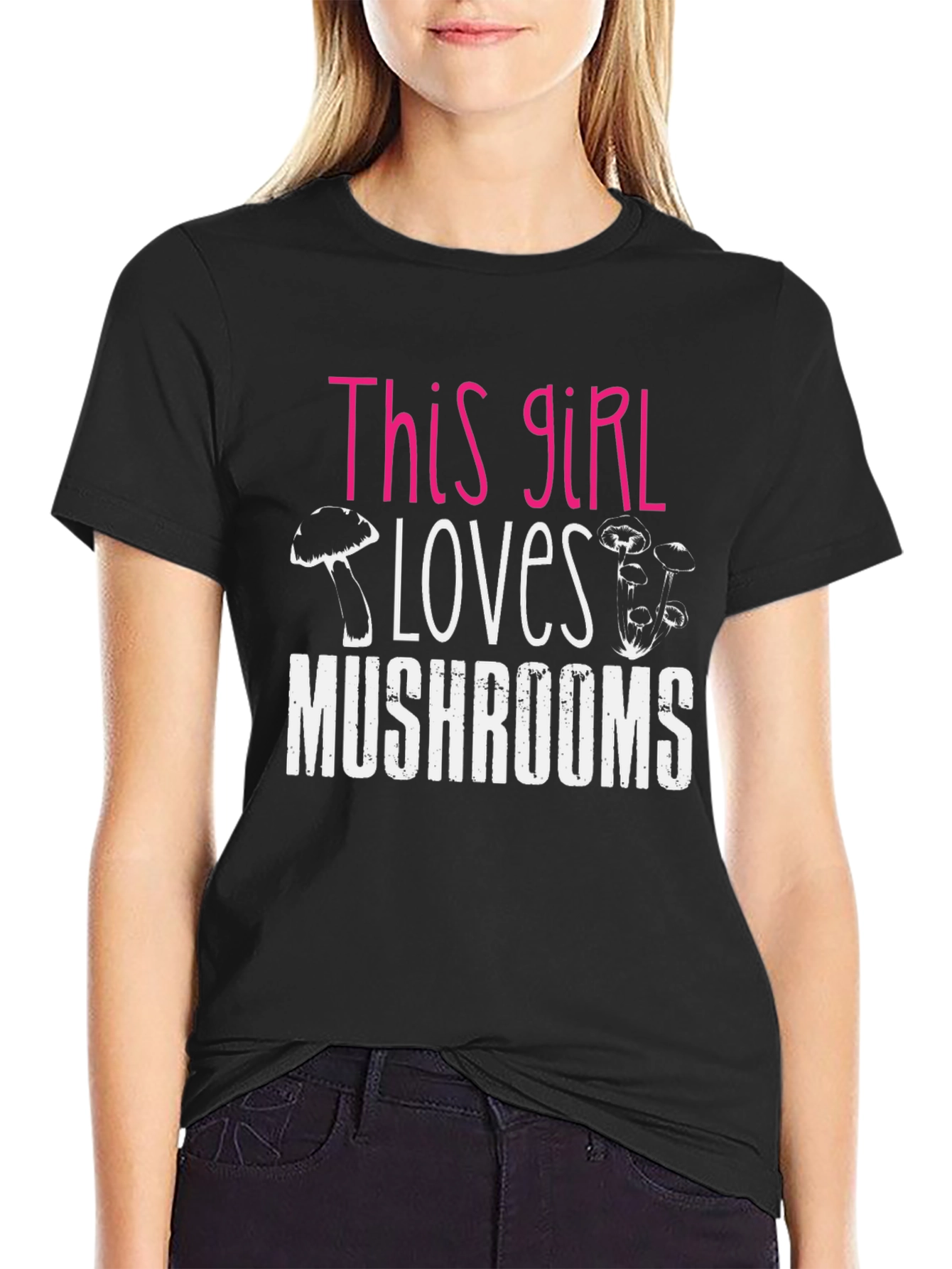 This Girl Loves Mushrooms Graphic T-Shirt