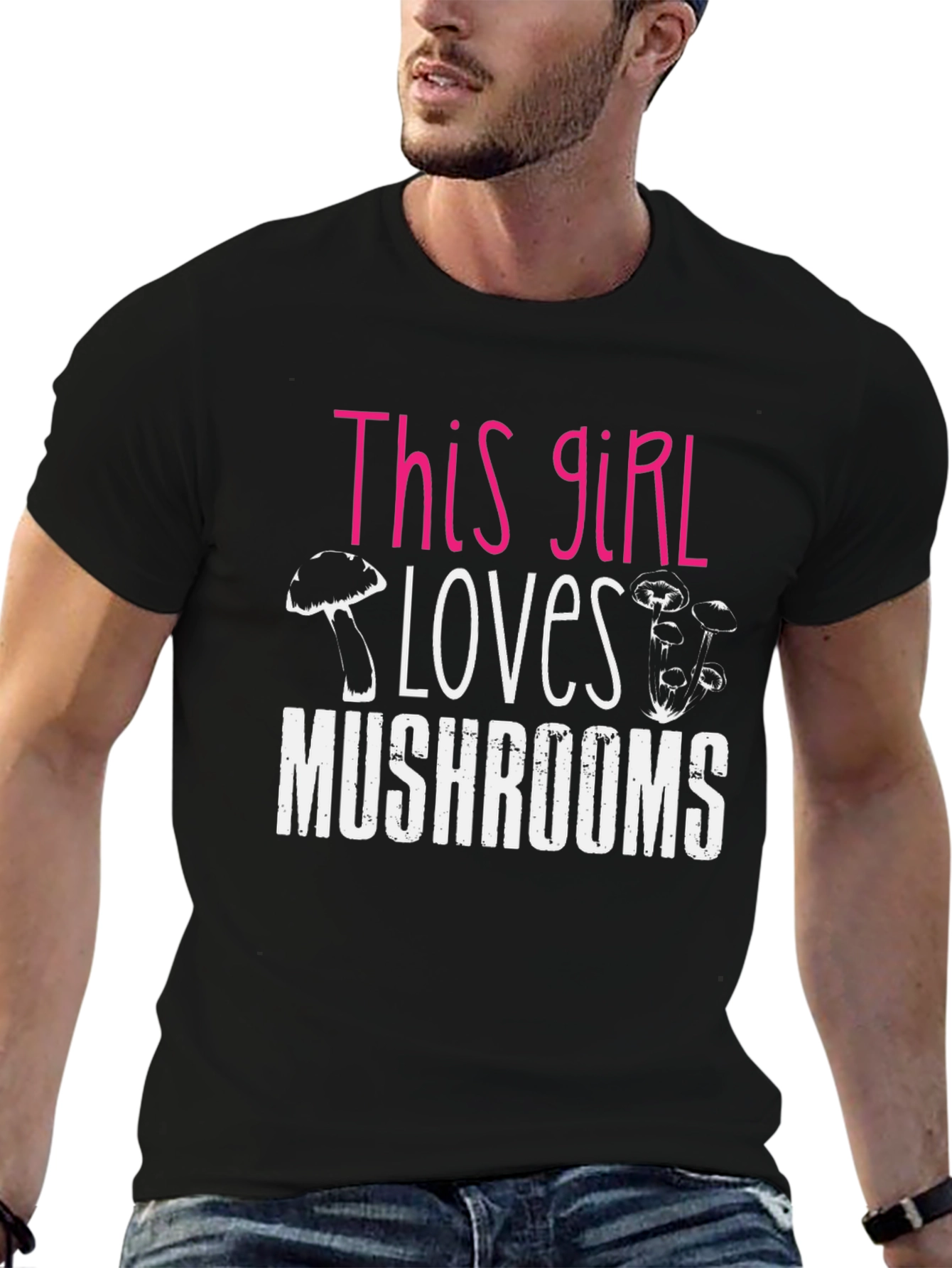 This Girl Loves Mushrooms Graphic T-Shirt