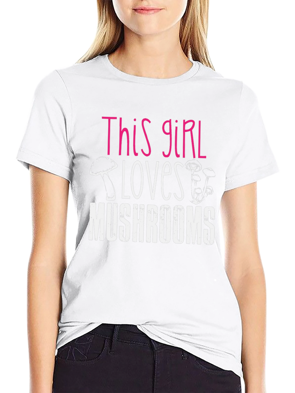 This Girl Loves Mushrooms Graphic T-Shirt