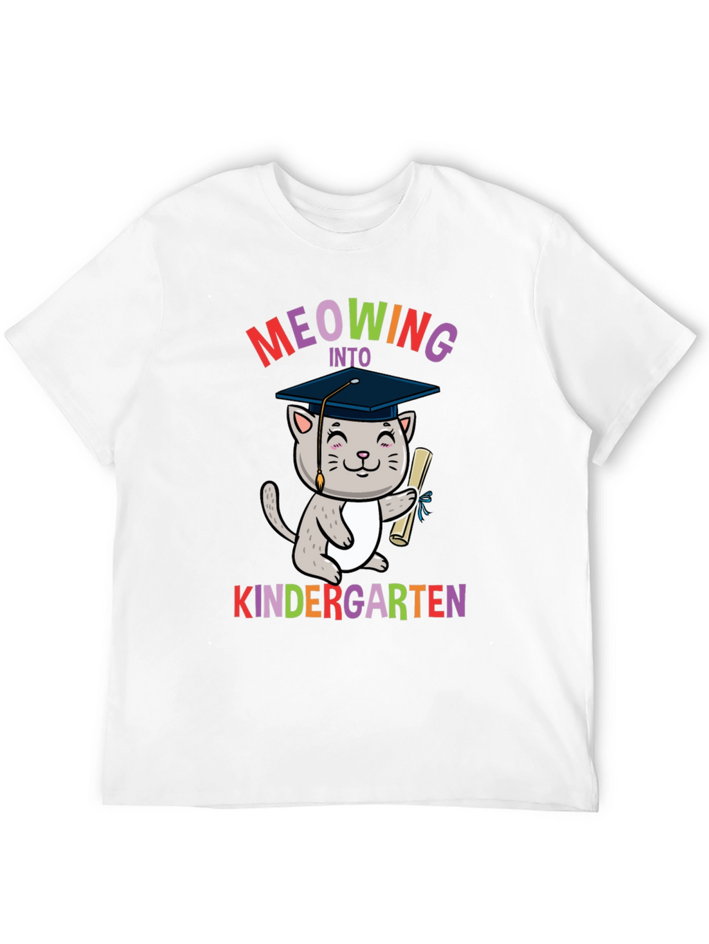 Meowing Into Kindergarten Shirt - Graduation Cat Tee