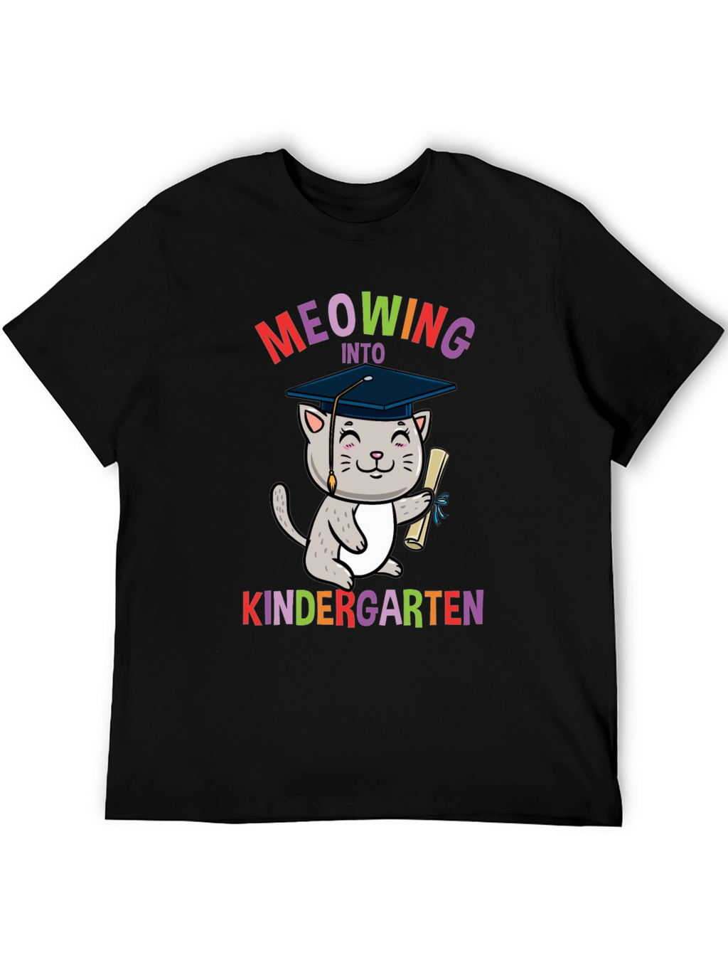 Meowing Into Kindergarten Shirt - Graduation Cat Tee