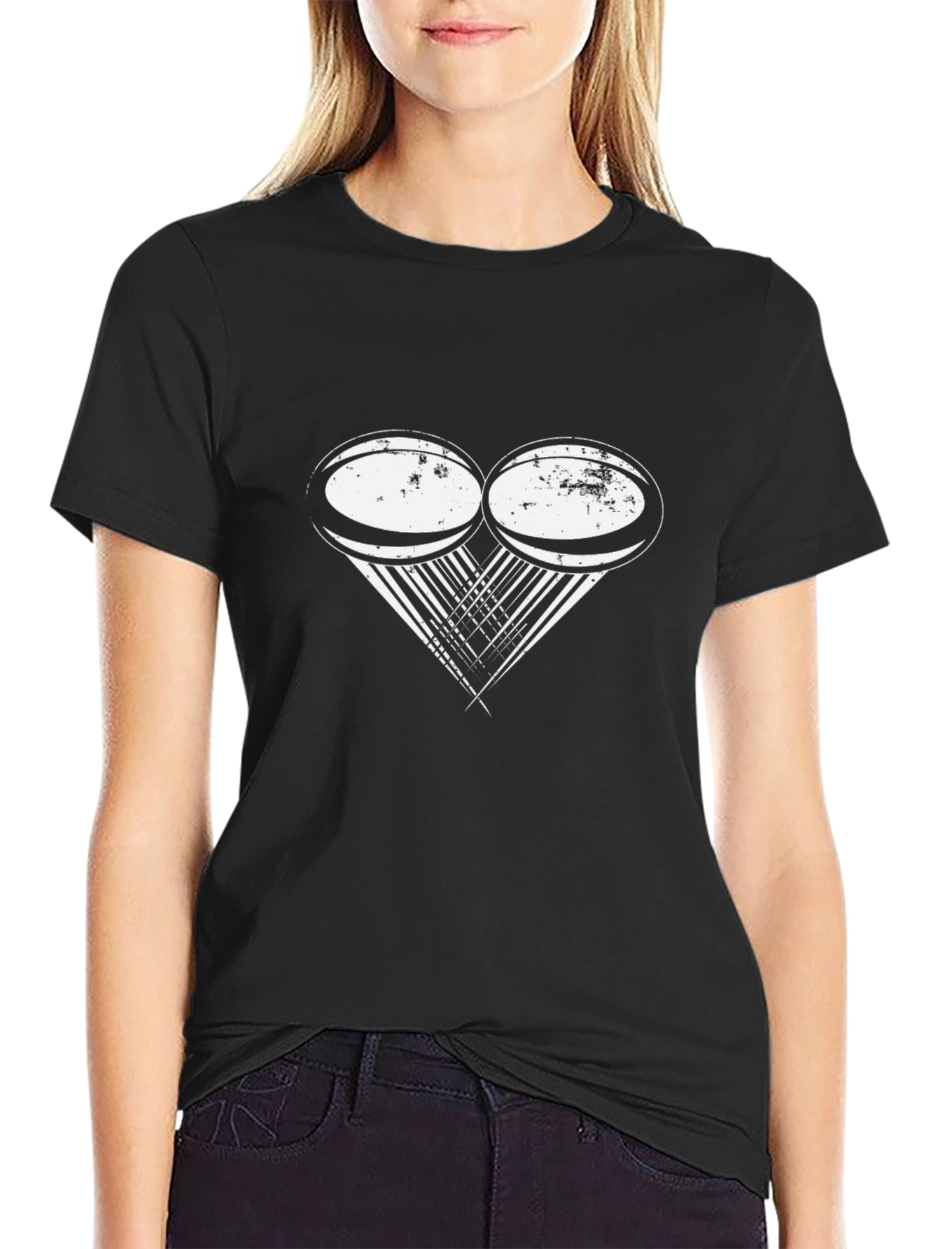 Rugby Heart T-Shirt - Black