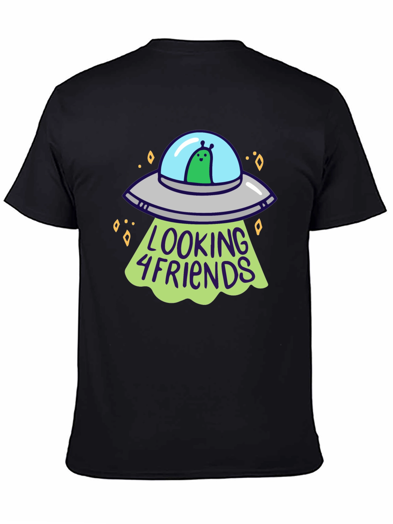 Alien UFO Looking 4 Friends Graphic T-Shirt
