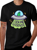 Alien UFO Looking 4 Friends Graphic T-Shirt