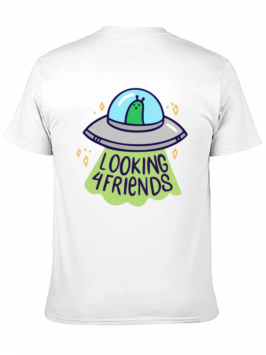 Alien UFO Looking 4 Friends Graphic T-Shirt