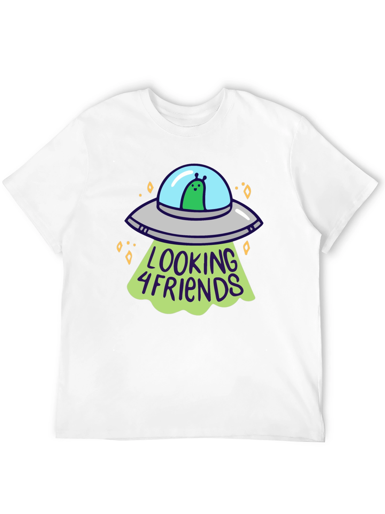 Alien UFO Looking 4 Friends Graphic T-Shirt