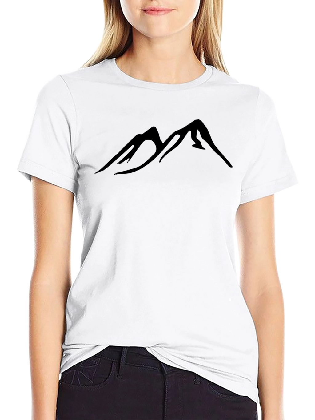 Mountain Silhouette Graphic Black T-Shirt