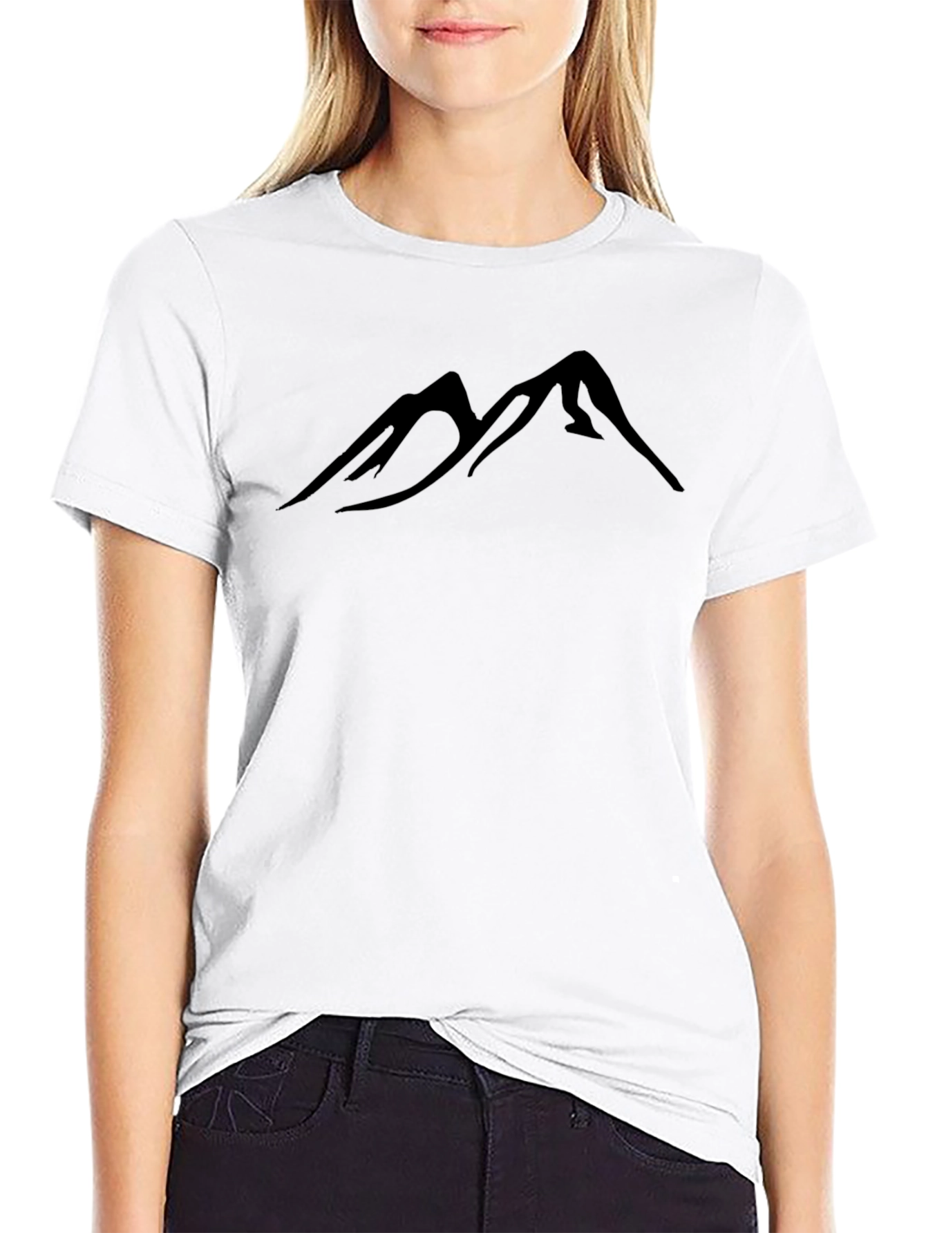 Mountain Silhouette Graphic Black T-Shirt