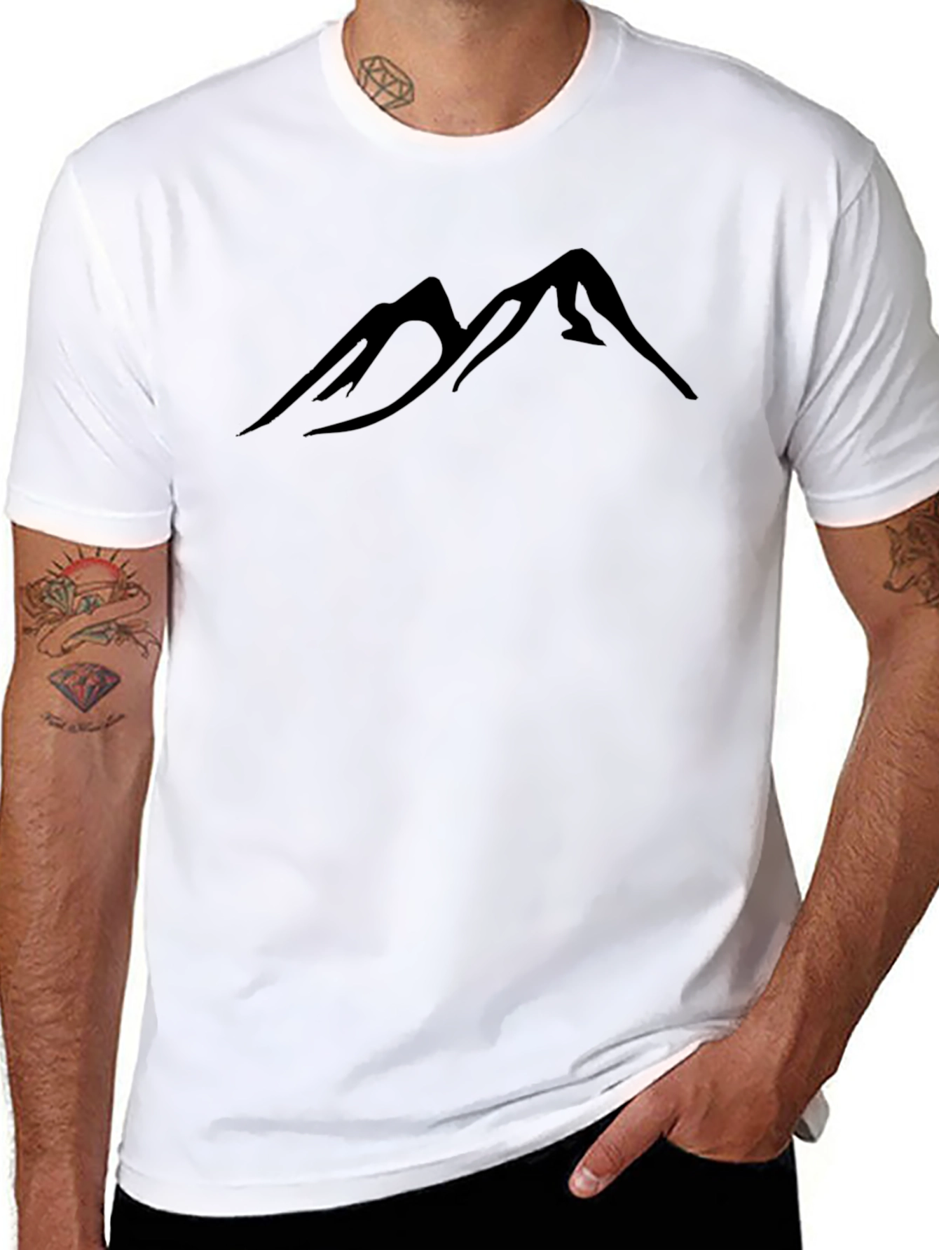 Mountain Silhouette Graphic Black T-Shirt