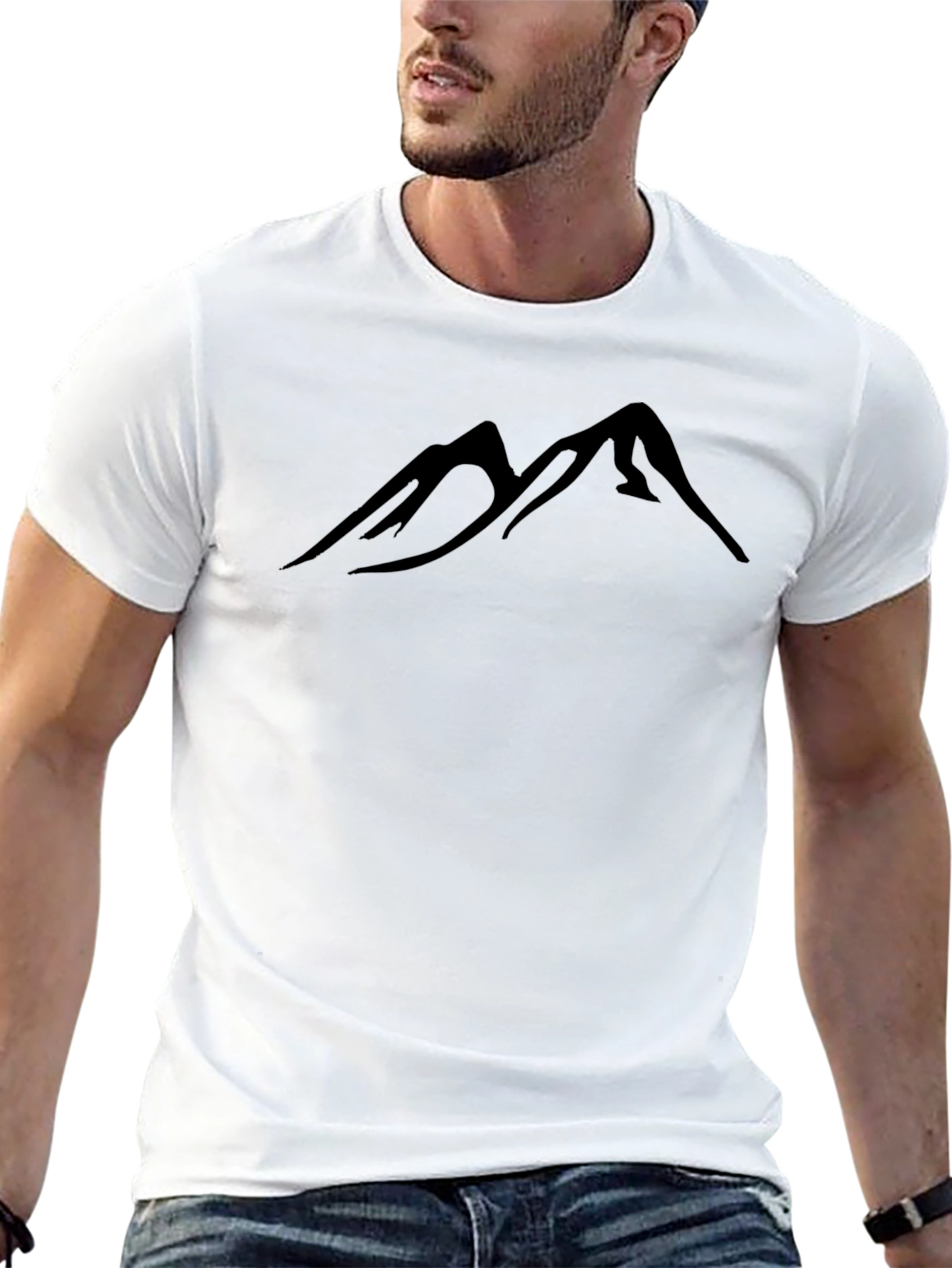 Mountain Silhouette Graphic Black T-Shirt