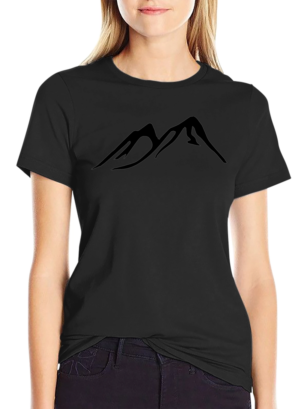 Mountain Silhouette Graphic Black T-Shirt