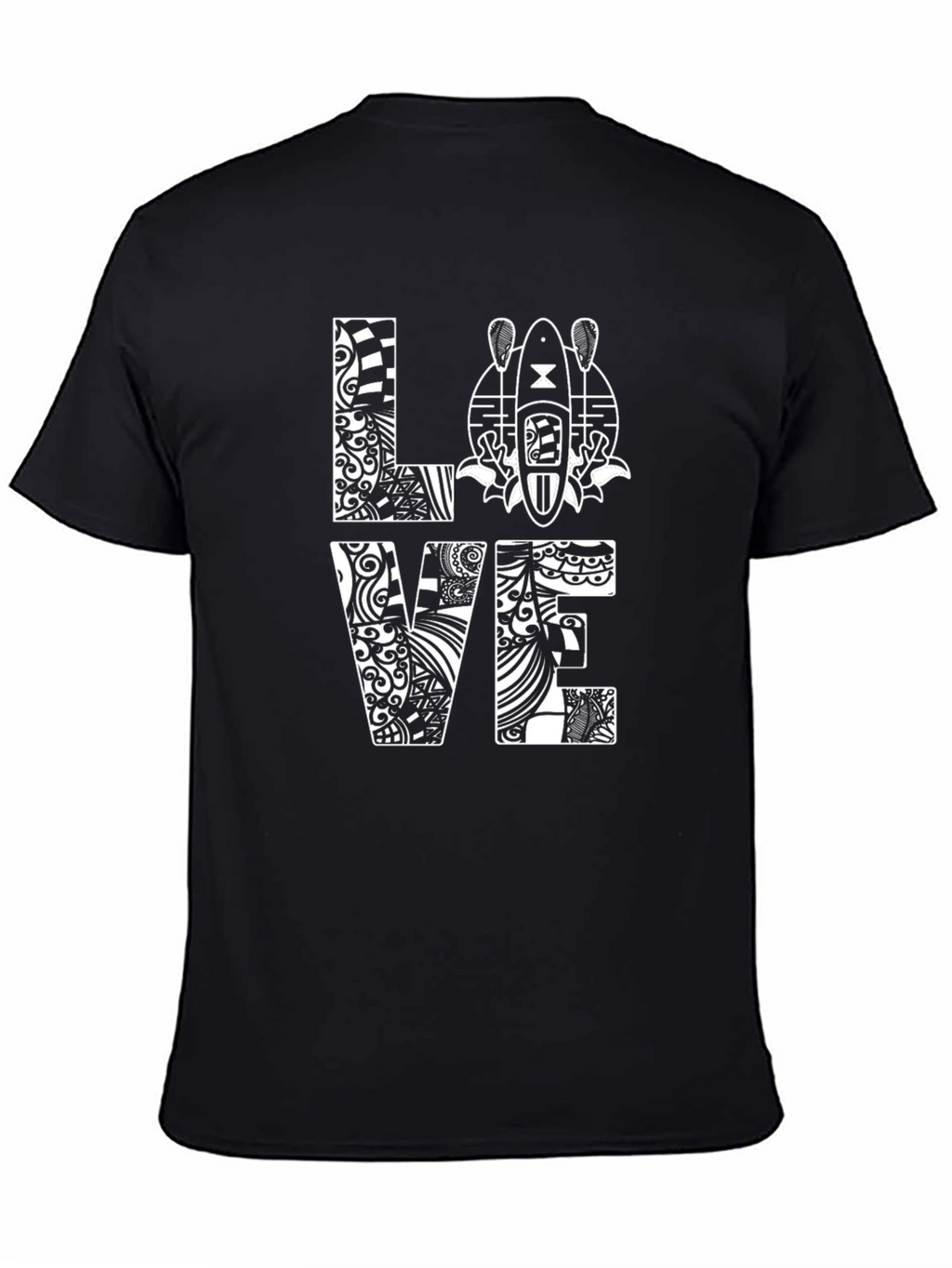 Love Kayaking Graphic T-Shirt - Black