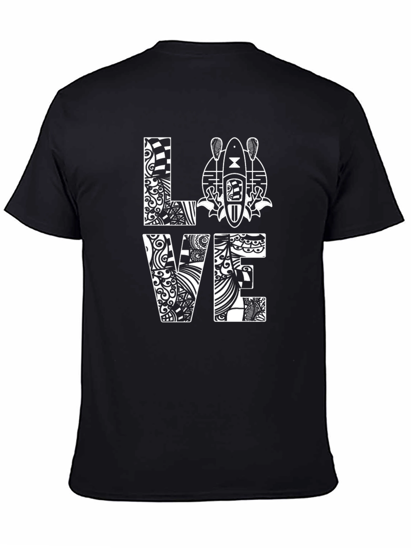 Love Kayaking Graphic T-Shirt - Black