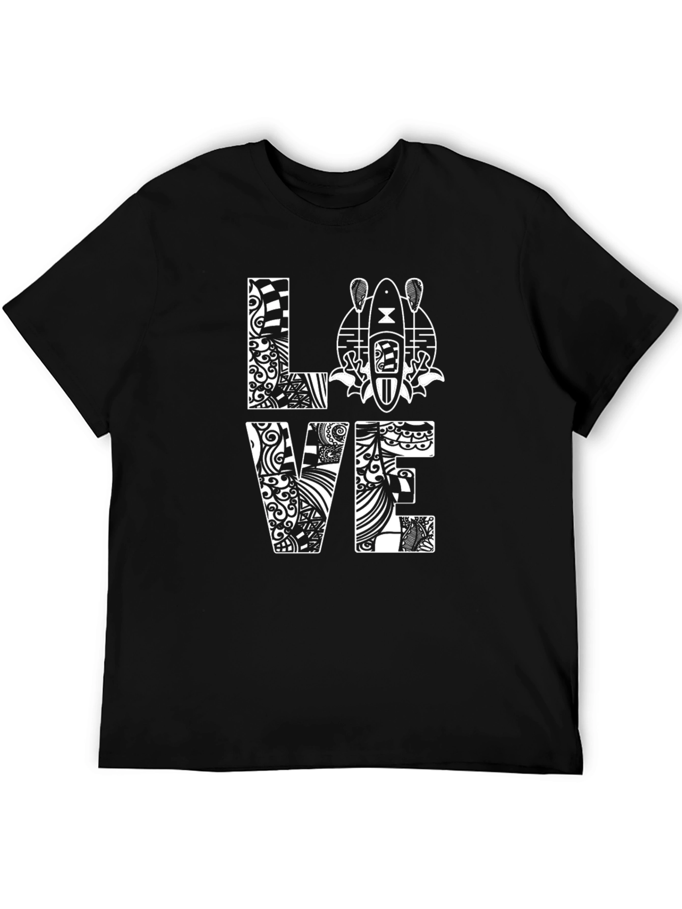 Love Kayaking Graphic T-Shirt - Black