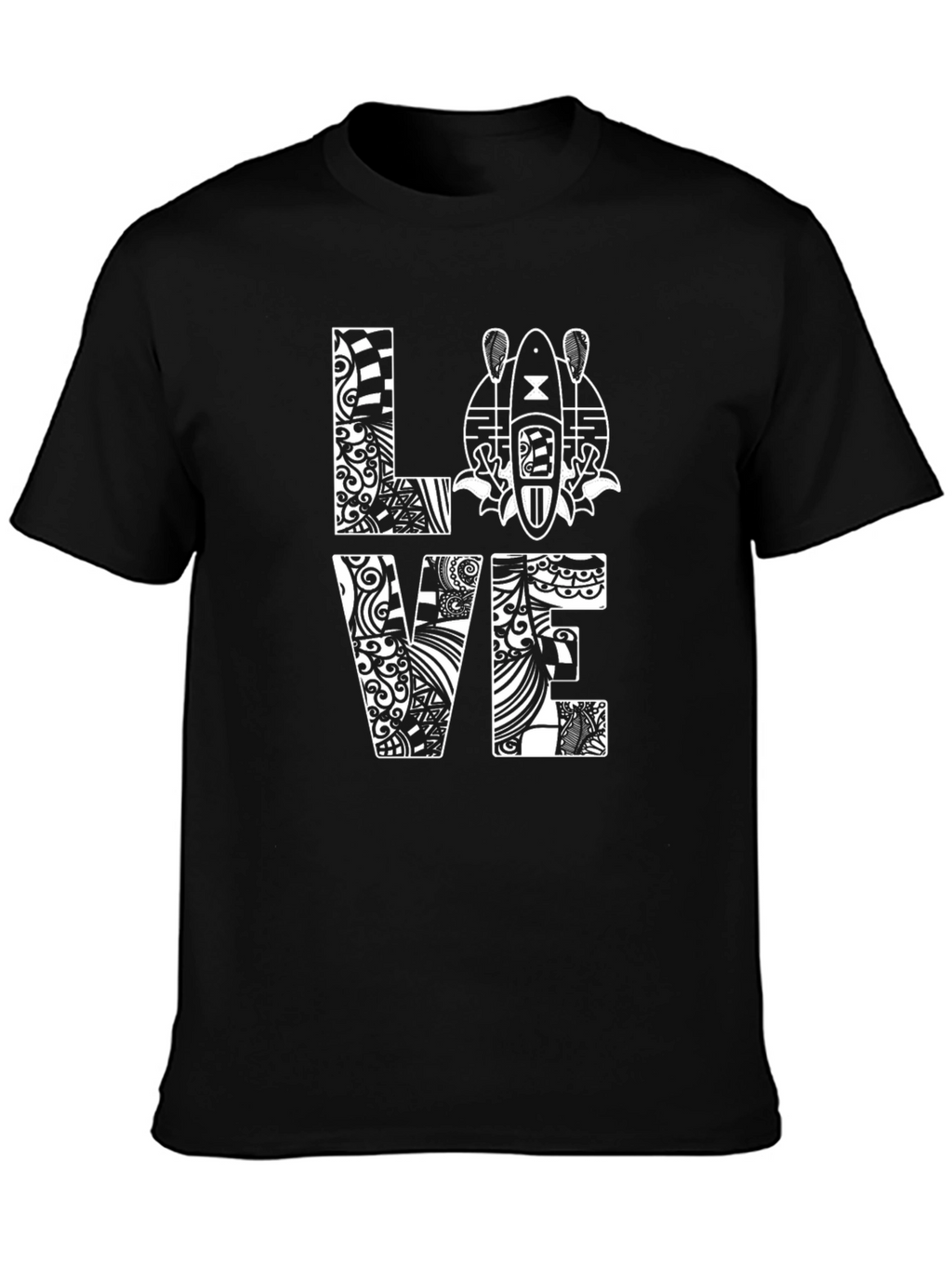 Love Kayaking Graphic T-Shirt - Black