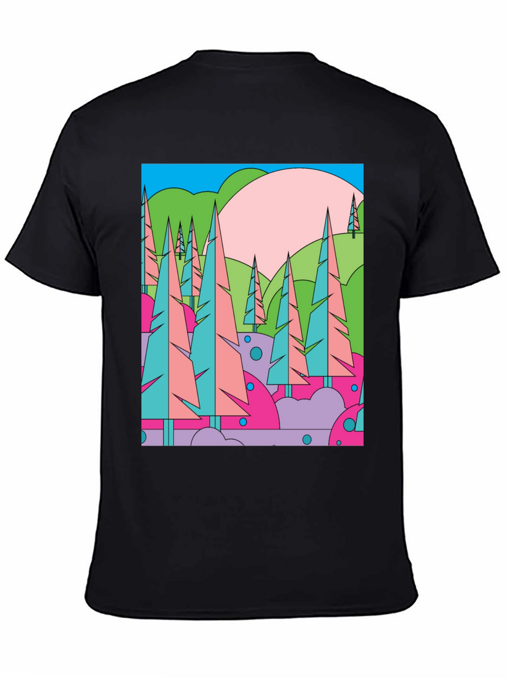 Abstract Forest Graphic T-Shirt - Retro Style Tee