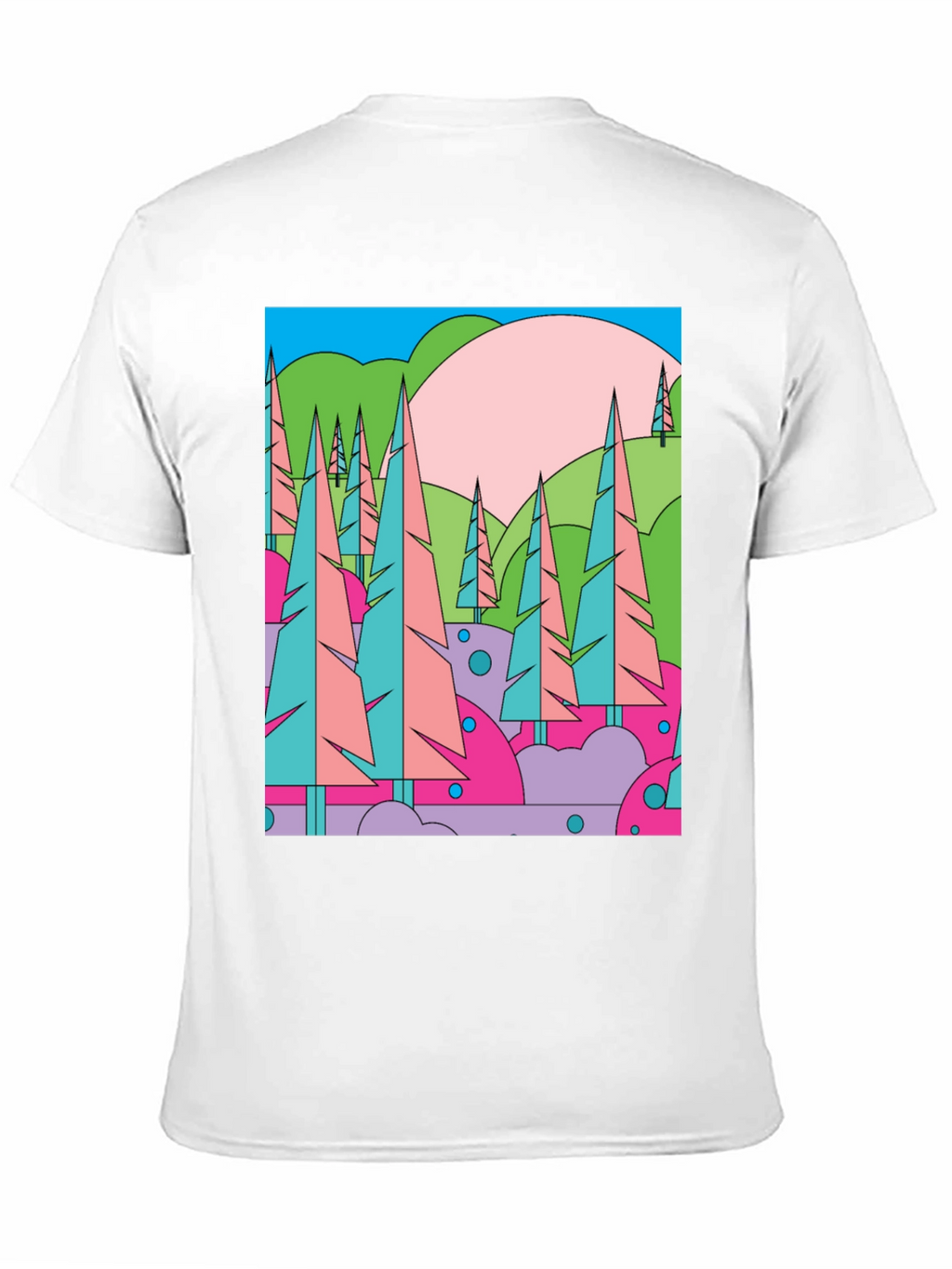 Abstract Forest Graphic T-Shirt - Retro Style Tee