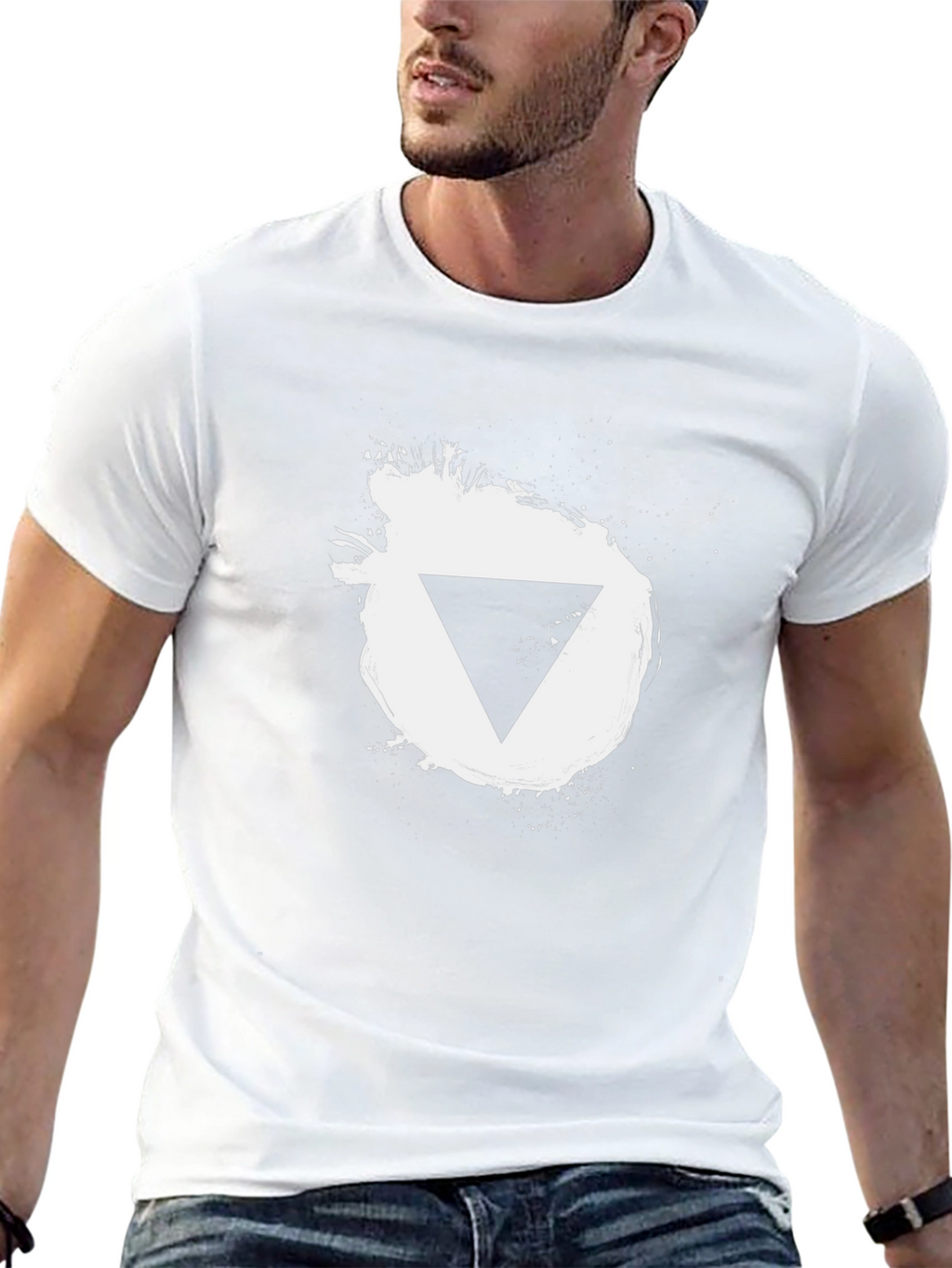 Modern Black T-Shirt with Triangle Graphic